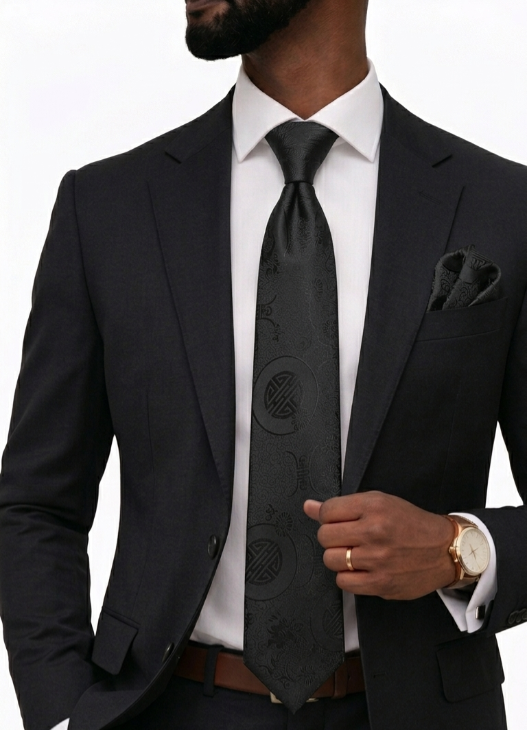 MEN IN BLACK A1 | FLORAL | TIE & POCKET SQUARE