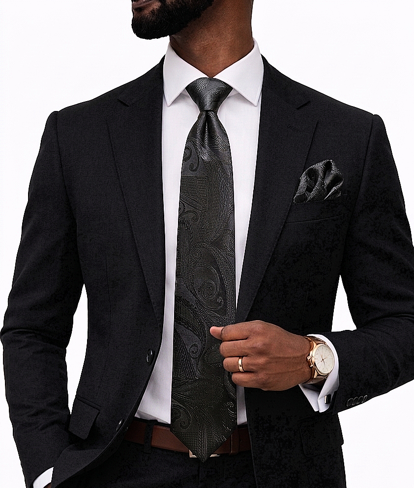 MEN IN BLACK A5 | PAISLEY | TIE & POCKET SQUARE