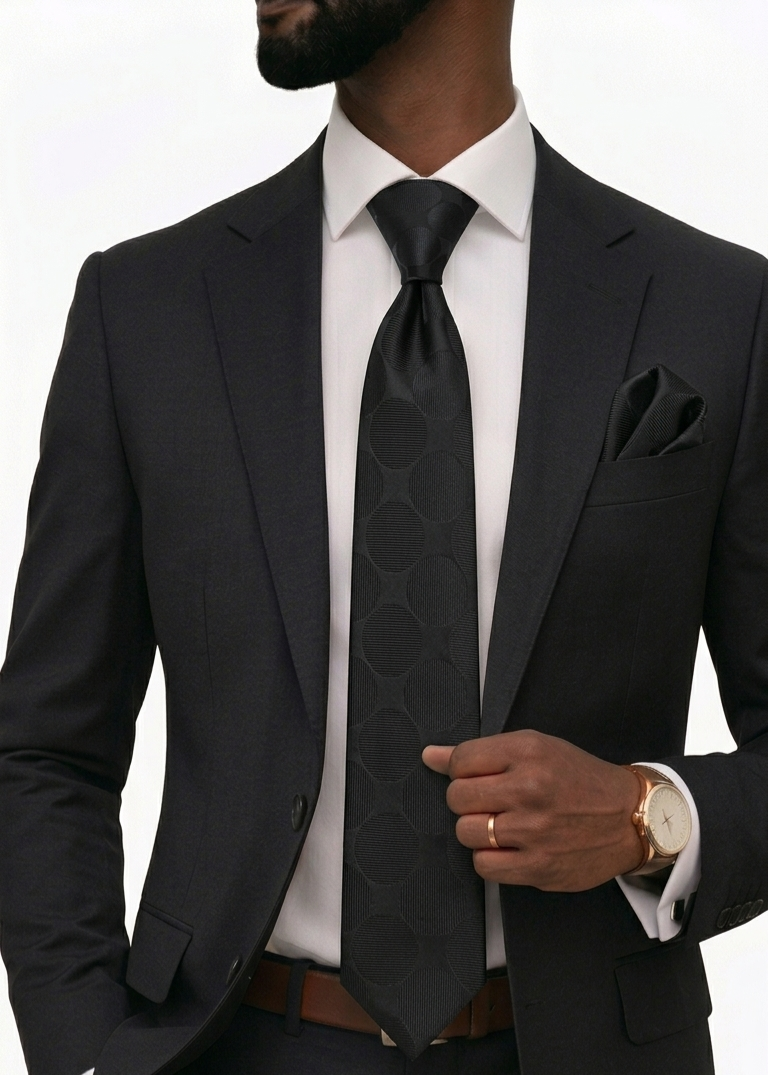 MEN IN BLACK A10 | POCADOT | TIE & POCKET SQUARE