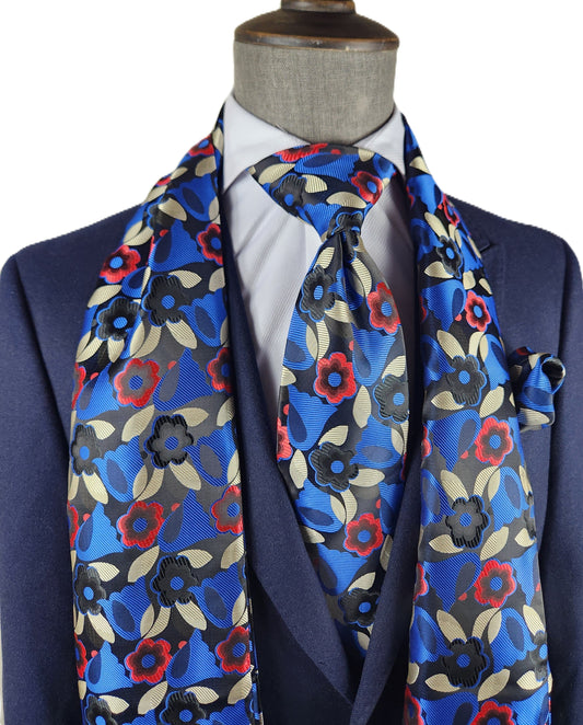 Victorian Falls 10 | Royal & Red Floral | Single Scarf