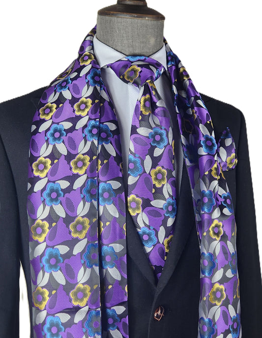 Victorian Falls 4 | Purple Floral | Single Scarf