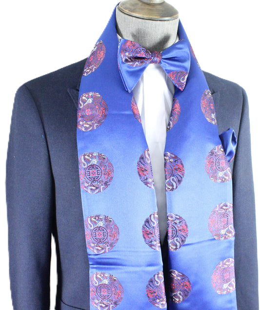 Wall of China 2 | Royal & Red Geometric | Single Scarf