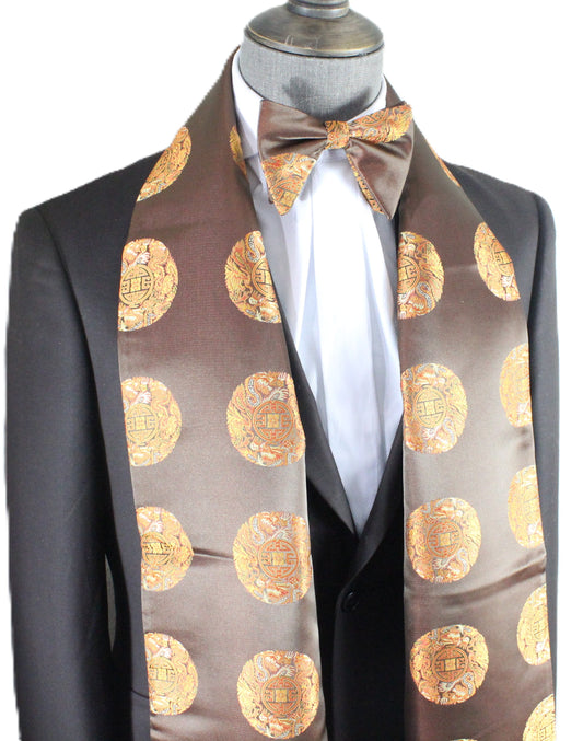 Wall of China 5 | Brown & Orange Geometric | Single Scarf